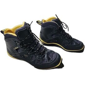 LL Bean Woman's Black and Yellow‎ Leather Ski Shoes US Size